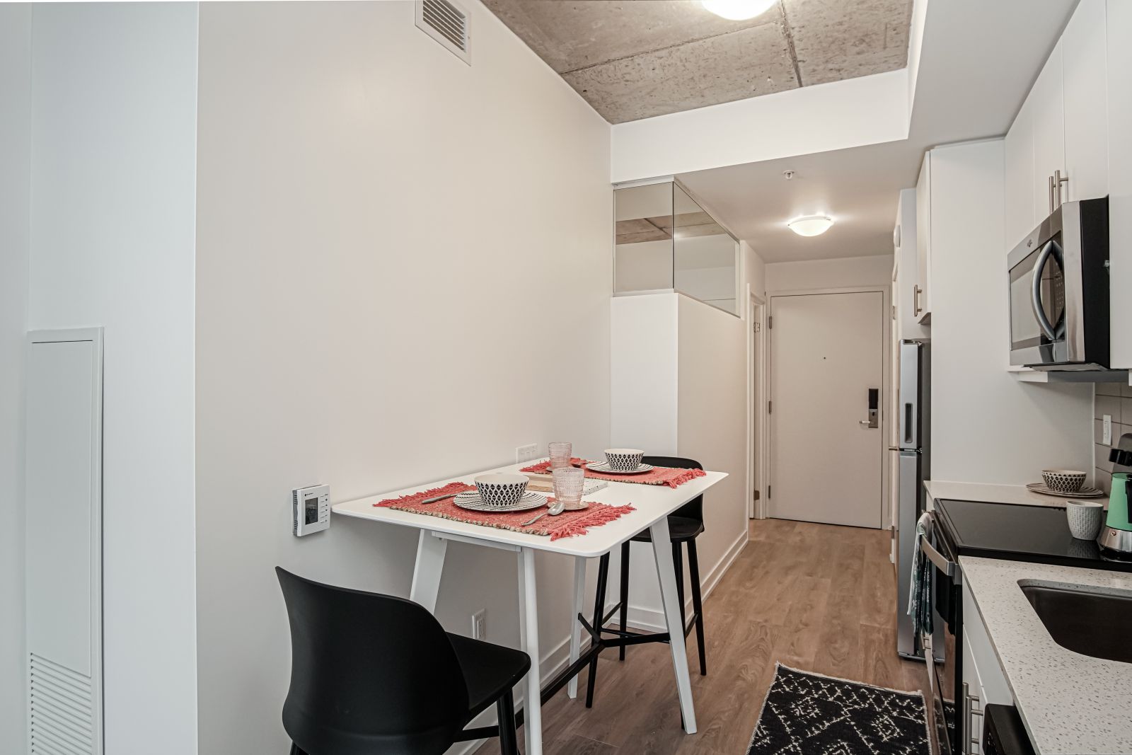 unity point kitchen with dining table queens student housing kingston