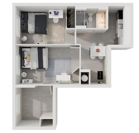 2 BEDROOM + DEN | 1 BATH Floor Plan